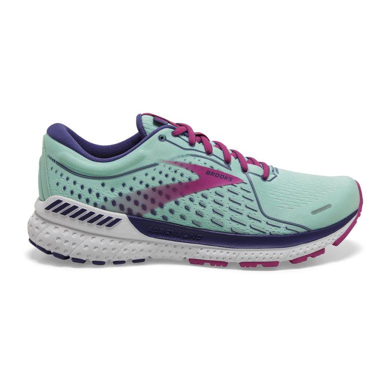 Brooks Women's Adrenaline GTS 21 Road Running Shoes - PaleTurquoise/Yucca/Navy Blue/Fuchsia (YHCT509